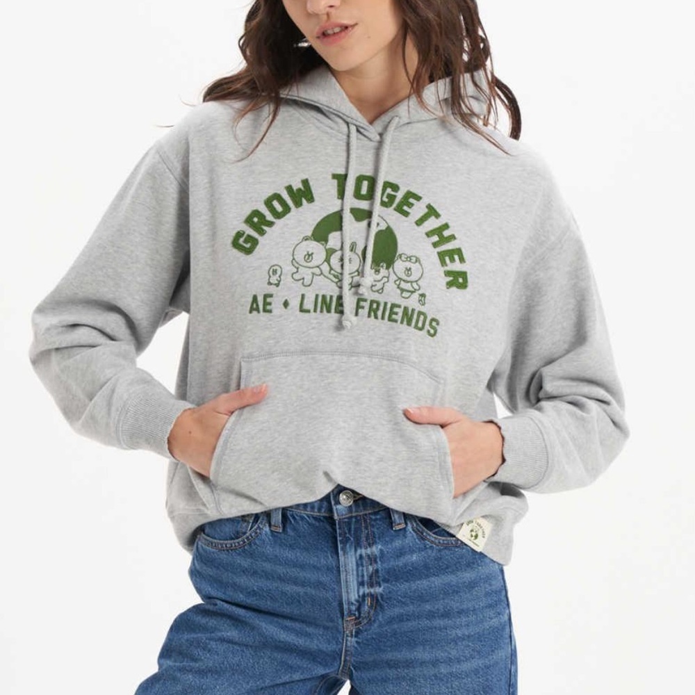 Gray Hoodie with Green Graphic